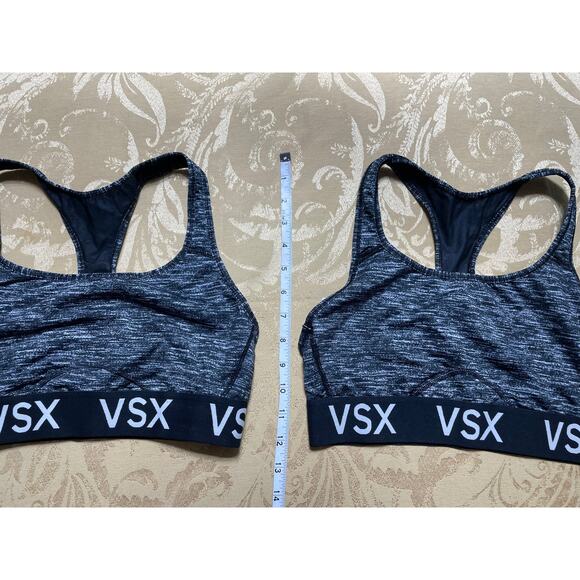 VSX Sport Victoria's Secret Sports Bras Medium Set of 2 Stretch Racerback Gray - Picture 2 of 7